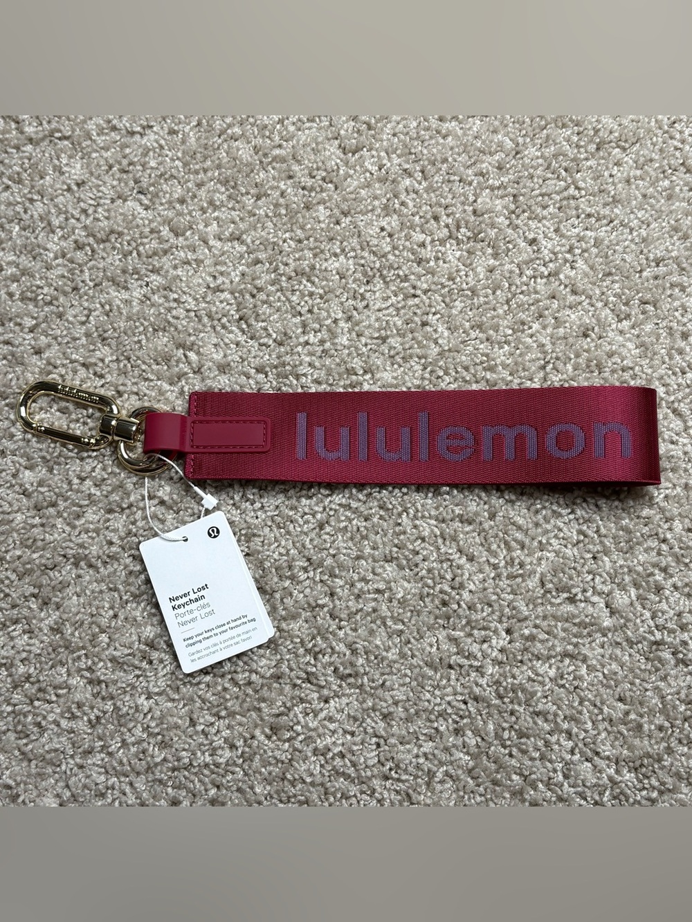Lululemon Never Lost Keychain